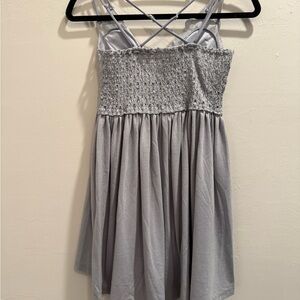 Zenana Outfitters Light Gray Smocked Top